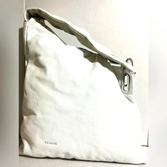 Vic Matie white pebbled leather shoulder handbag - Picture 1 of 10